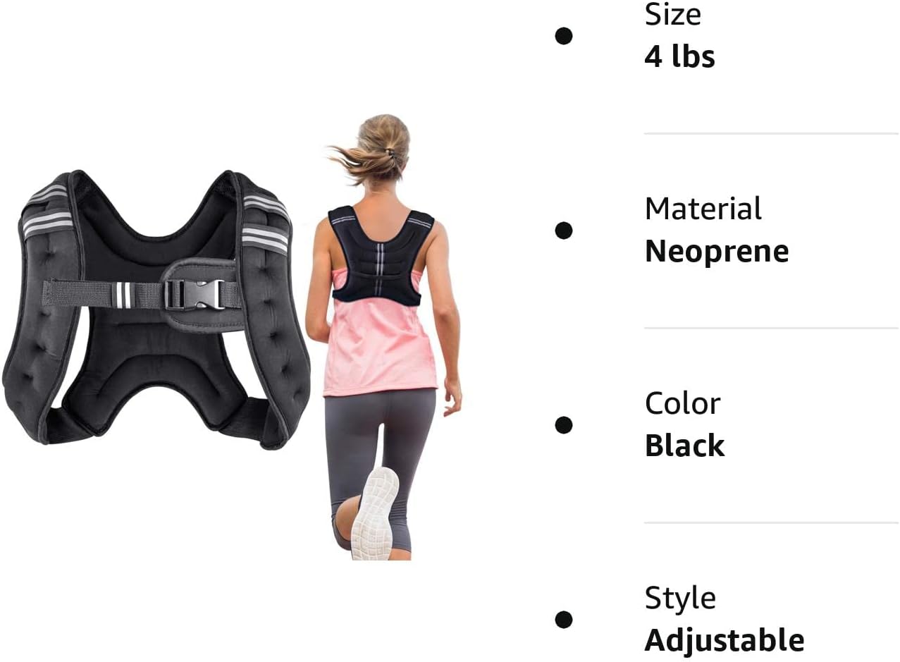 Adjustable Weight Vest for Men, Women, and Kids - Includes Weights - for Running, Training, Workout, Jogging, Walking